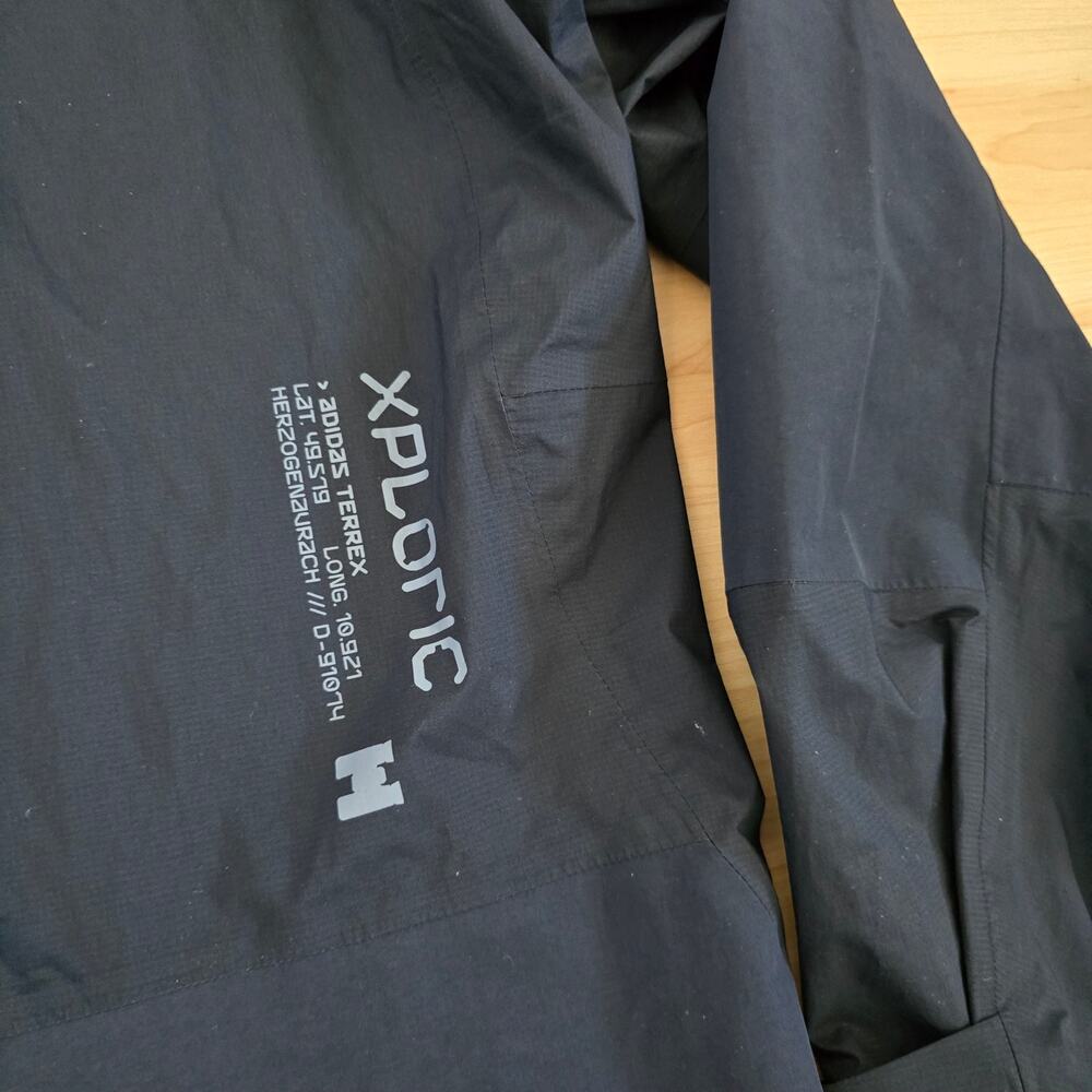 *NWOT adidas Womens Xploric RAIN.RDY Hiking Nylon Jacket Black Size M Full Zip - Picture 6 of 9